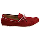 Tod's Moccasins Driving Loafers in Red Suede