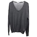 Dior Distressed V-neck Sweater in Grey Virgin Wool