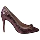 Zapatos de tacón de aguja con lazo en punta y purpurina rosa de Red Valentino - Valentino Garavani