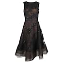 Oscar De La Renta Spring 2015 Sleeveless Sheer Lace Beaded Dress in Black Cotton - Oscar de la Renta