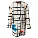 Rejina Pyo Leichter Mantel mit geometrischem Muster aus weißer Viskose