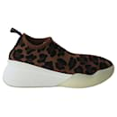 Stella Mccartney Slip-On Sneakers em malha jacquard com estampa de leopardo - Stella Mc Cartney