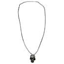 Alexander McQueen Divided Skull Necklace in Silver Brass - Alexander Mcqueen