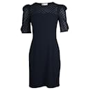 Claudie Pierlot 3/4 Sleeve Mini Dress in Navy Blue Triacetate