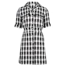 Maje Ricky Tweed-Style Mini Dress in Black and White Cotton