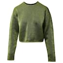 Alexander Wang Cropped Sweater in Green Wool 