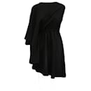 Maison Martin Margiela Asymmetrical Knee Length Dress in Black Polyester
