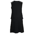 Claudie Pierlot Button Shoulder Mini Dress in Black Triacetate