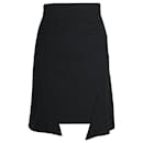 Alexander McQueen Asymmetric Hem Midi Skirt in Black Viscose - Alexander Mcqueen