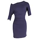 Vivienne Westwood Draped Fitted Dress in Navy Blue Viscose  