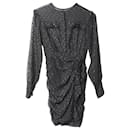 Isabel Marant Ruched Long-Sleeve Mini Dress in Black Polyester