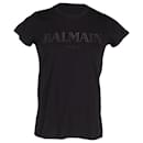 Balmain Classic Logo T-shirt in Black Print Cotton