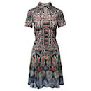 Temperley London Printed Fit and Flare Midi Dress in Multicolor Polyester 