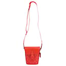 Coach Track Small Flap Crossbody Bag in Red Canvas and Calfskin Leather
