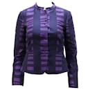 Max Mara Geometric Pattern Peplum Jacket in Purple Cotton