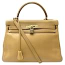 Hermès Kelly handbag 32 Return 1998 LEATHER TOGO CAMEL BANDOULIERE HAND BAG