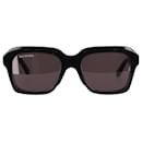 Balenciaga Power Rechteckige Sonnenbrille aus schwarzem Acetat