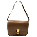 Celine Medium Box Bag in Brown Calfskin Leather - Céline