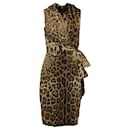 Leopard Print Midi Dress with Bow - Dolce & Gabbana