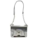 Proenza Schouler PS1 Mini Shoulder Bag in Silver Metallic Calfskin Leather