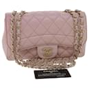 CHANEL Matelasse Turn Lock Chain Shoulder Bag Lamb Skin Pink CC Auth 32151a - Chanel