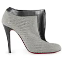 Christian Louboutin Black & White Houndstooth Ankle Booties