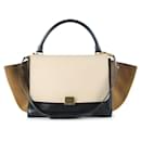 Celine Tricolor Leather and Suede Medium Trapeze Handbag - Céline