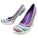 NEUF CHAUSSURES LOUIS VUITTON BALL STRIPES CE5IPI1 38.5 CUIR VERNIS SHOES - Louis Vuitton