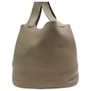 Hermes Picotin Handbag 22 GRAINED LEATHER CLEMENCE ETOUPE LEATHER HAND BAG PURSE - Hermès