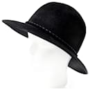 NEW HERMES HAT SIZE 56 CM FELT HARE BLACK NEW BLACK HAT - Hermès