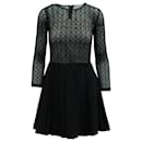 Sandro Paris Jeanette Lace Dress in Black Polyester