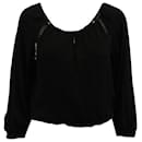 Alice + Olivia Blouse with Lace Detail in Black Silk