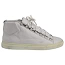 Balenciaga Arena High-Top Sneakers in White Lambskin Leather