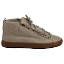 Balenciaga Arena High-Top Sneakers in Olive Green Lambskin Leather