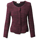 IRO Fringed Tweed Evening Jacket in Burgundy Wool - Iro