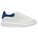 Sneakers Oversize in White Leather and Blue Heel - Alexander Mcqueen