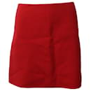 Theory Mini Pencil Skirt in Red Wool 