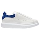 Sneakers Oversize in White Leather and Blue Heel - Alexander Mcqueen