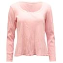 Ralph Lauren Lace Trimmed Scoop Neck Sweater in Pink Cotton