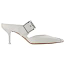 Boxcar pumps in Ivory and Silver Leather - Alexander Mcqueen
