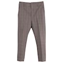Isabel Marant Plaid Tailored Pants in Grey Cotton