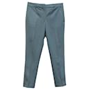 Victoria Beckham Regular Fit Trousers in Blue Wool 
