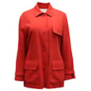 Yves Saint Laurent Vintage Peacoat Jacket in Red Wool