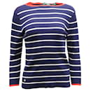 Lauren Ralph Lauren Stripe Ribbed Sweater in Navy Blue Cotton - Autre Marque