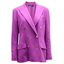 Lauren Ralph Lauren Double Breasted Blazer in Purple Polyester