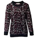 Sandro Paris Leopard Print Sweater in Multicolor Acrylic