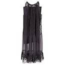 Temperley London Lily Halterneck Lace Dress with Slip in Black Silk