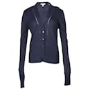 Burberry Knitted Button-Front Cardigan in Navy Blue Cashmere