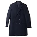 Givenchy Classic Double Breasted Coat in Black Wool