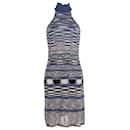 Missoni Printed Halter Dress in Blue Viscose